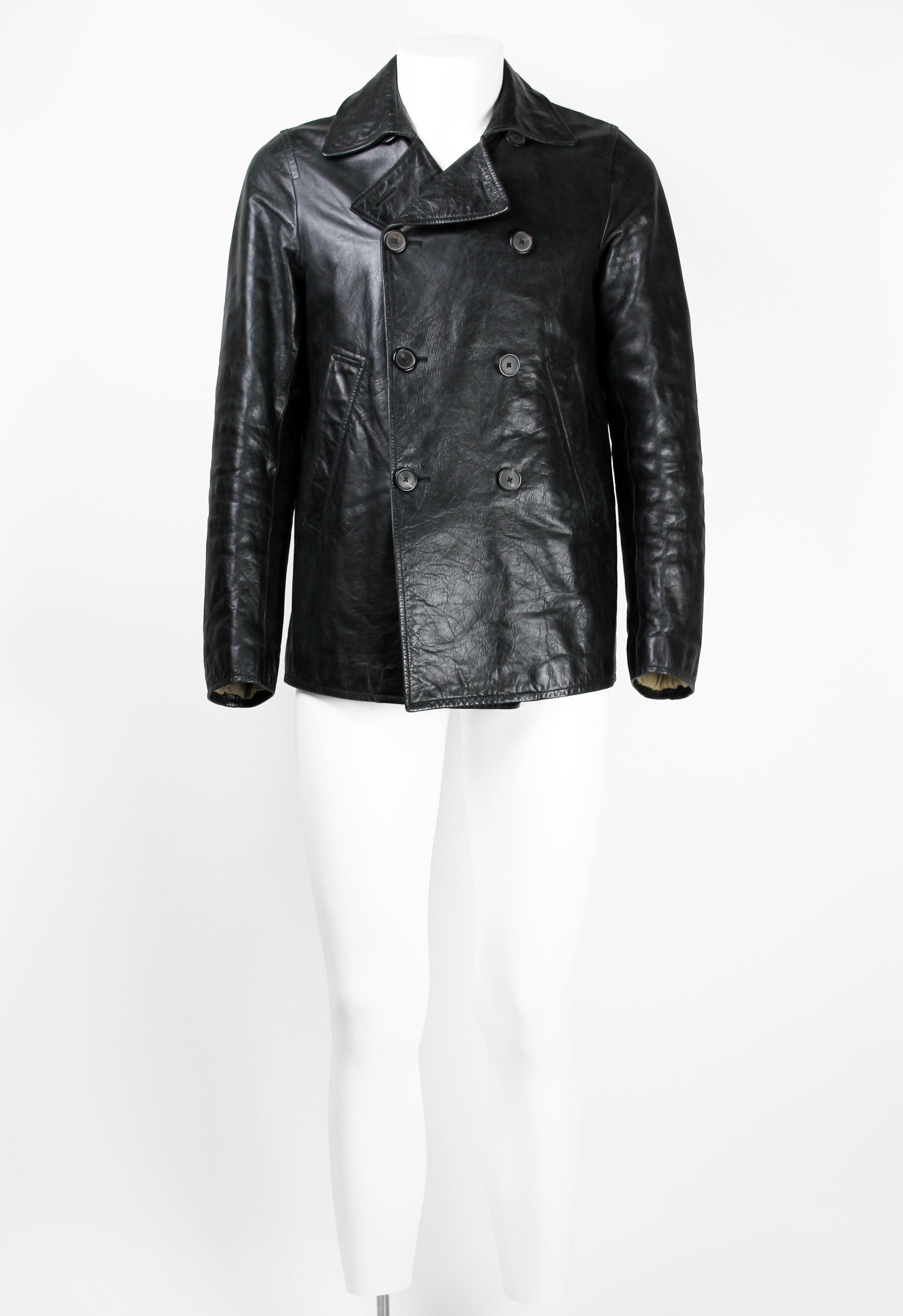 JIL SANDER DOUBLE BREASTED LEATHER JACKET