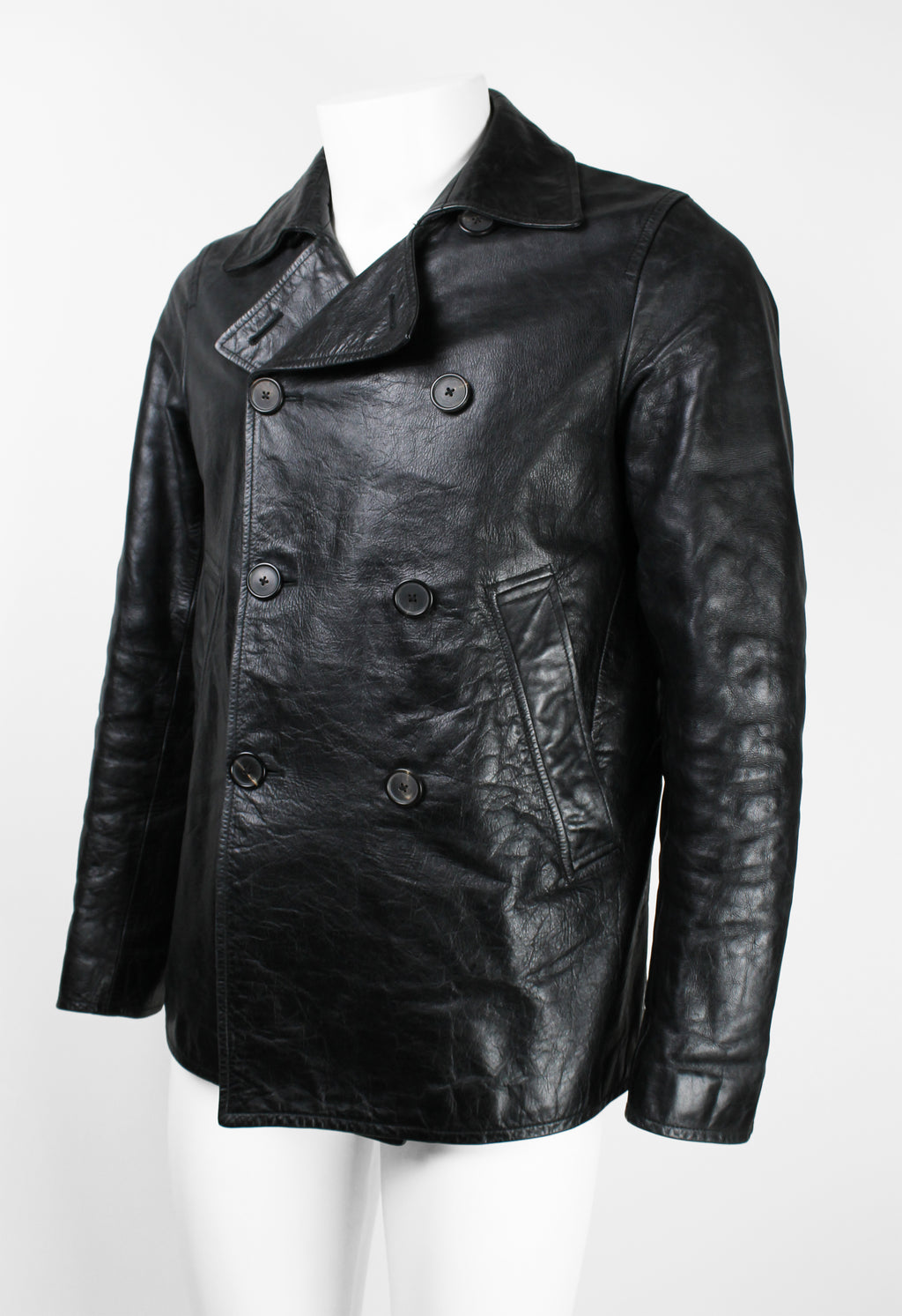 JIL SANDER DOUBLE BREASTED LEATHER JACKET