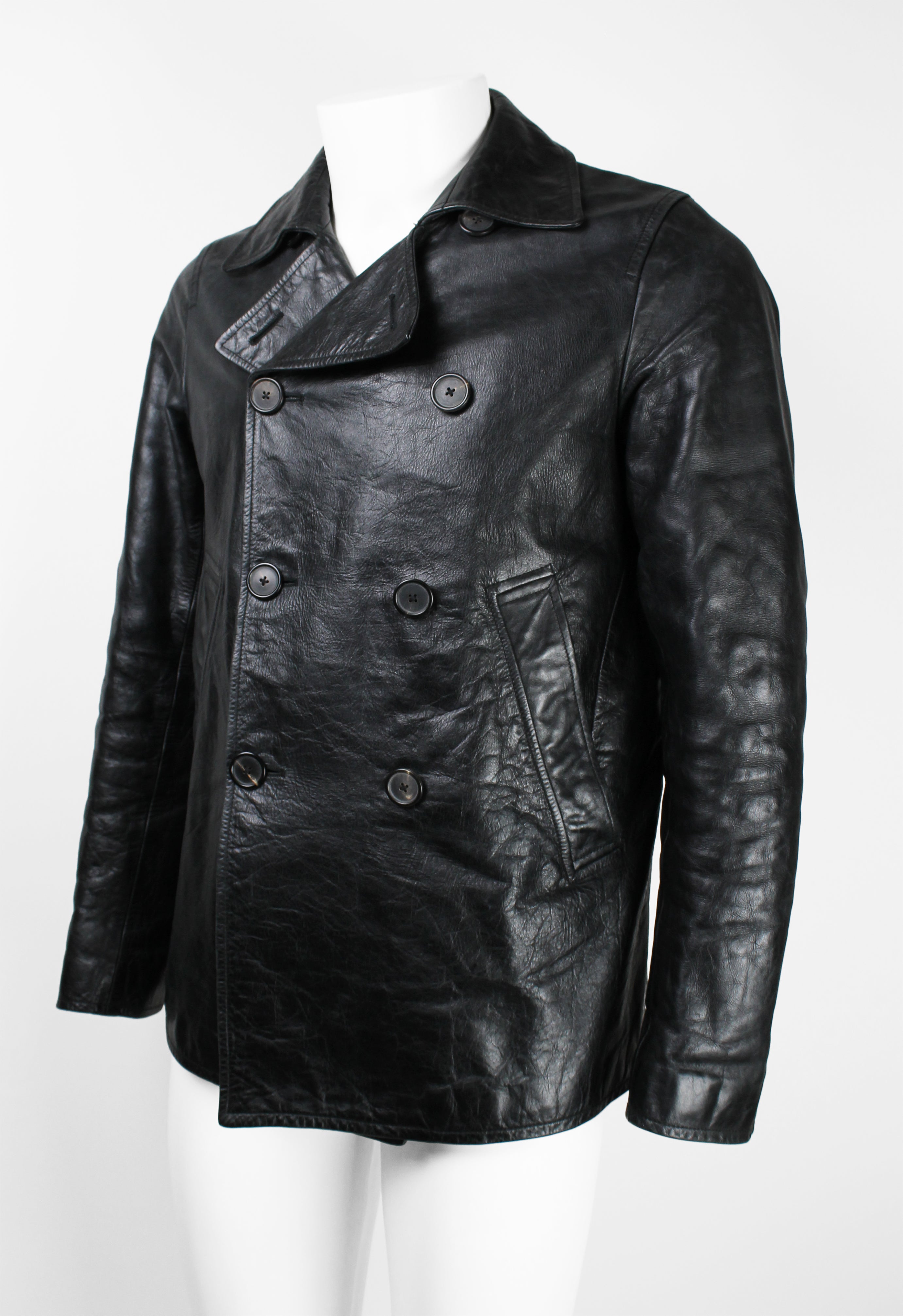 JIL SANDER DOUBLE BREASTED LEATHER JACKET