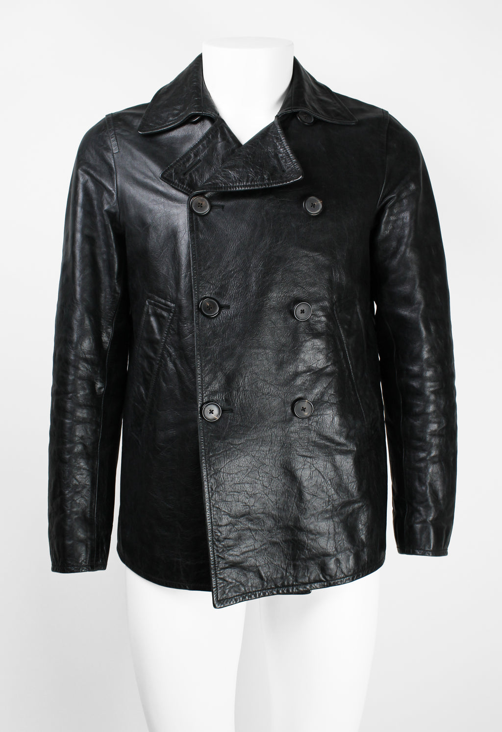 JIL SANDER DOUBLE BREASTED LEATHER JACKET