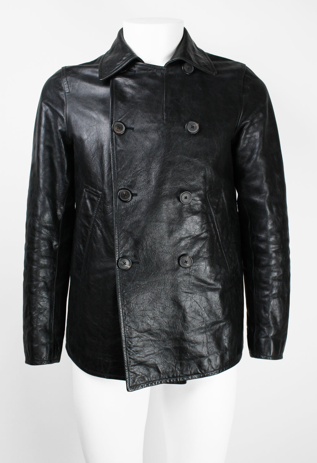 JIL SANDER DOUBLE BREASTED LEATHER JACKET