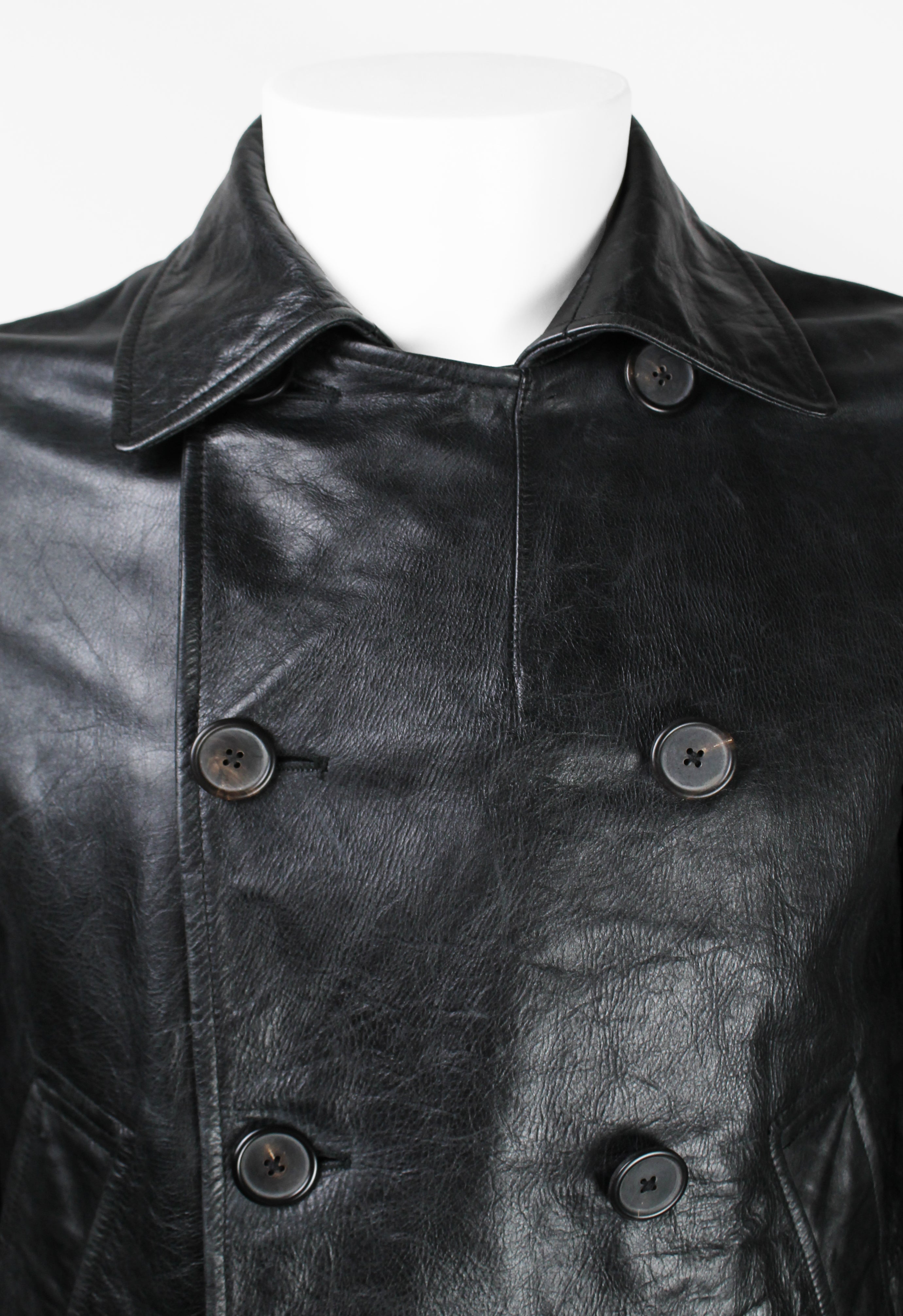 JIL SANDER DOUBLE BREASTED LEATHER JACKET