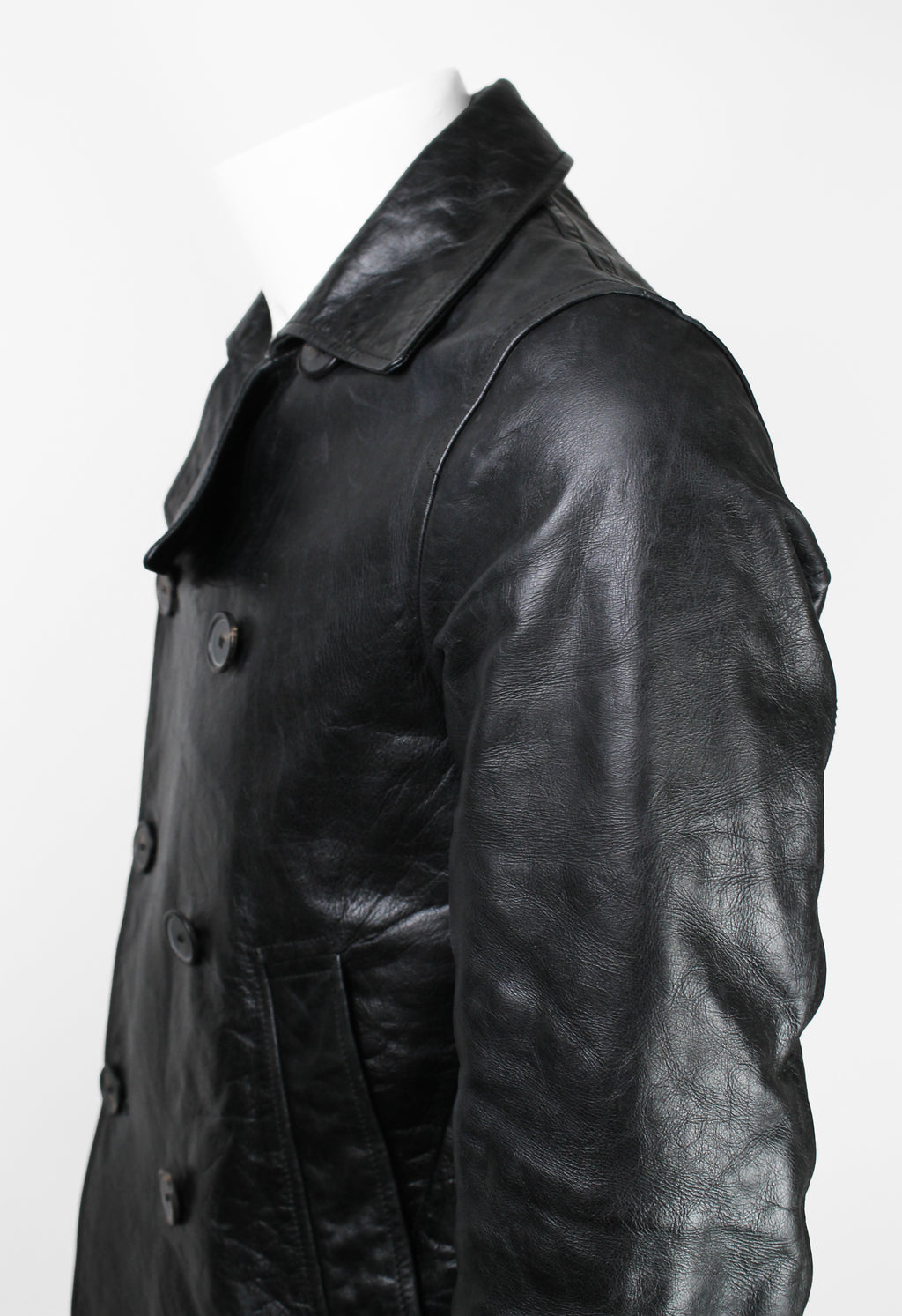 JIL SANDER DOUBLE BREASTED LEATHER JACKET