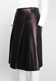 JIL SANDER FW 2013 IRIDESCENT METALLIC LEATHER SKIRT