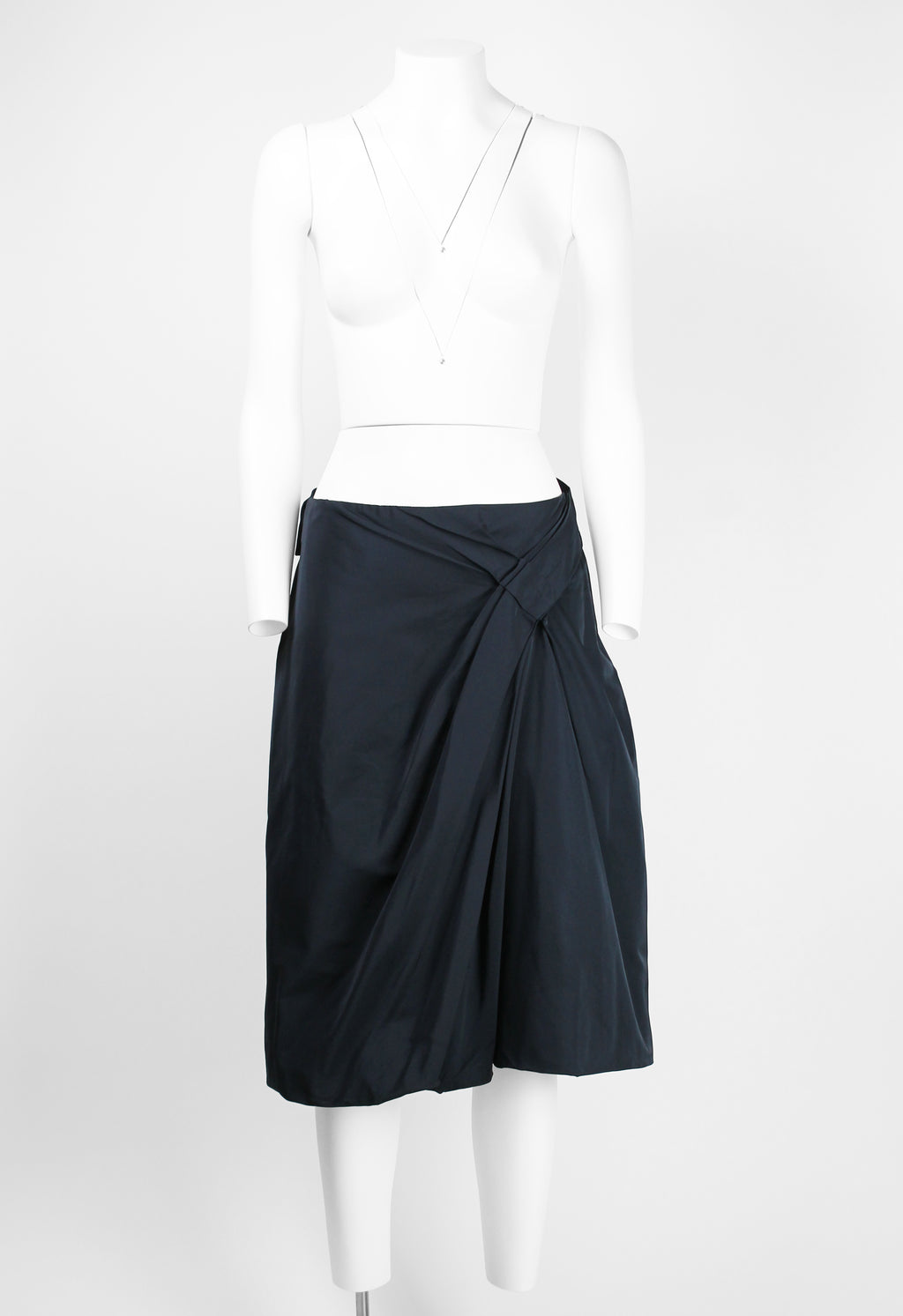 JIL SANDER SILK GATHERED BALLOON SKIRT