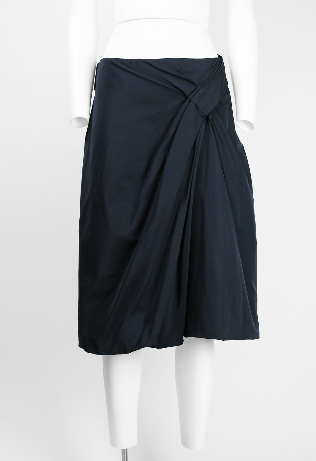 JIL SANDER SILK GATHERED BALLOON SKIRT