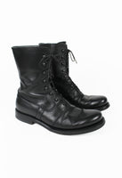 JIL SANDER LACE UP LEATHER COMBAT BOOTS