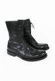JIL SANDER LACE UP LEATHER COMBAT BOOTS