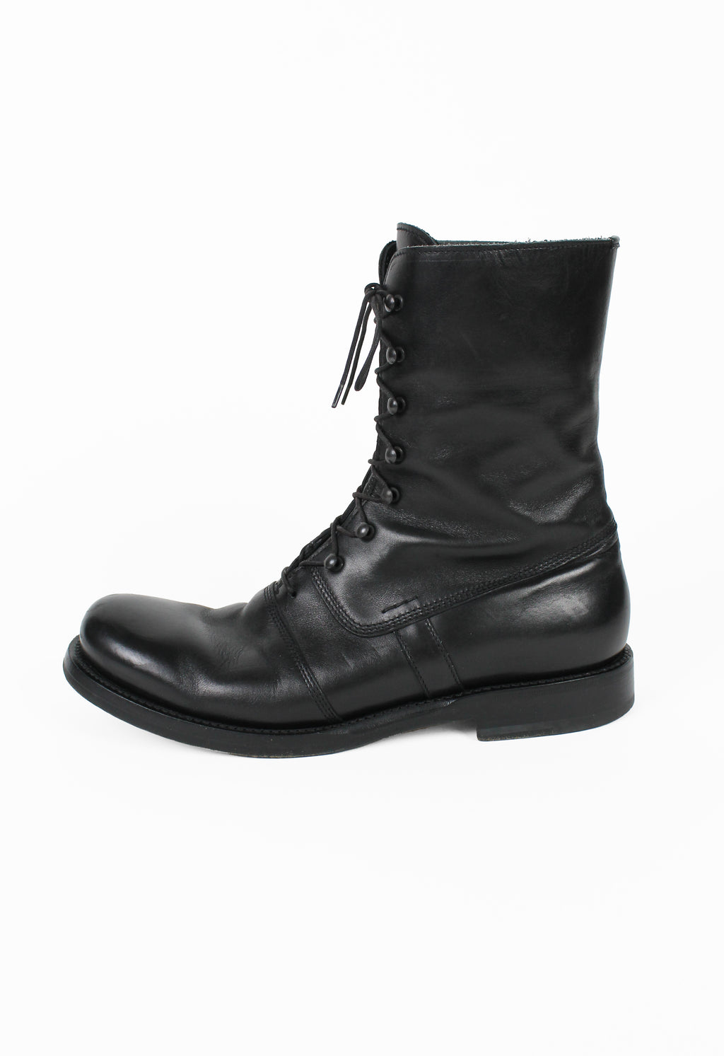 JIL SANDER LACE UP LEATHER COMBAT BOOTS