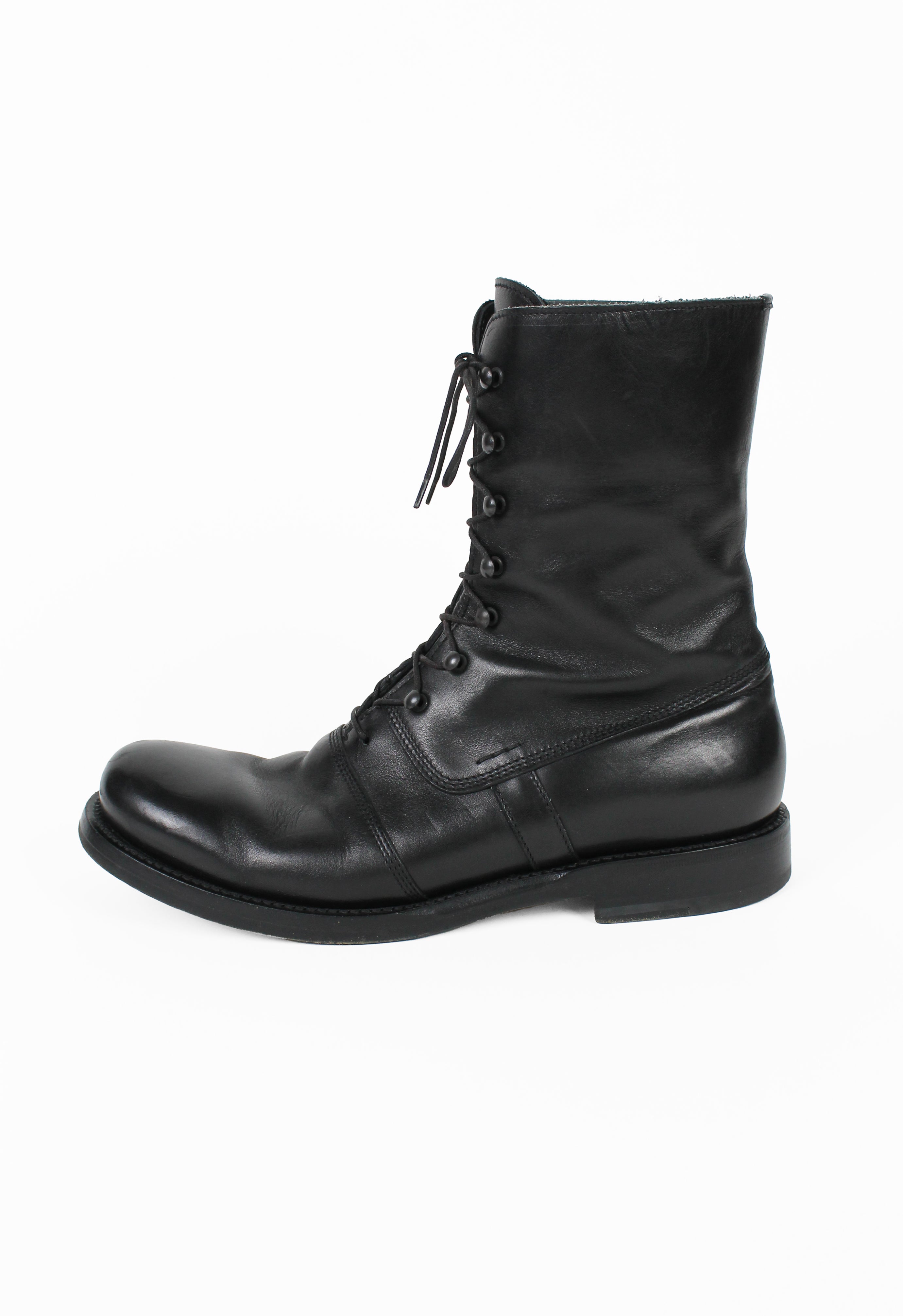 JIL SANDER LACE UP LEATHER COMBAT BOOTS