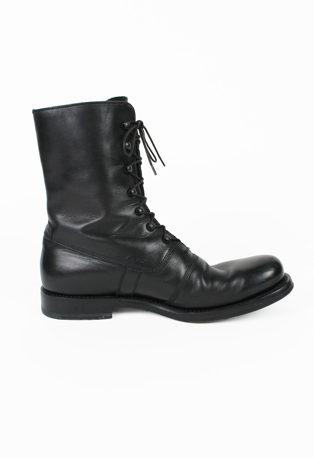 JIL SANDER LACE UP LEATHER COMBAT BOOTS