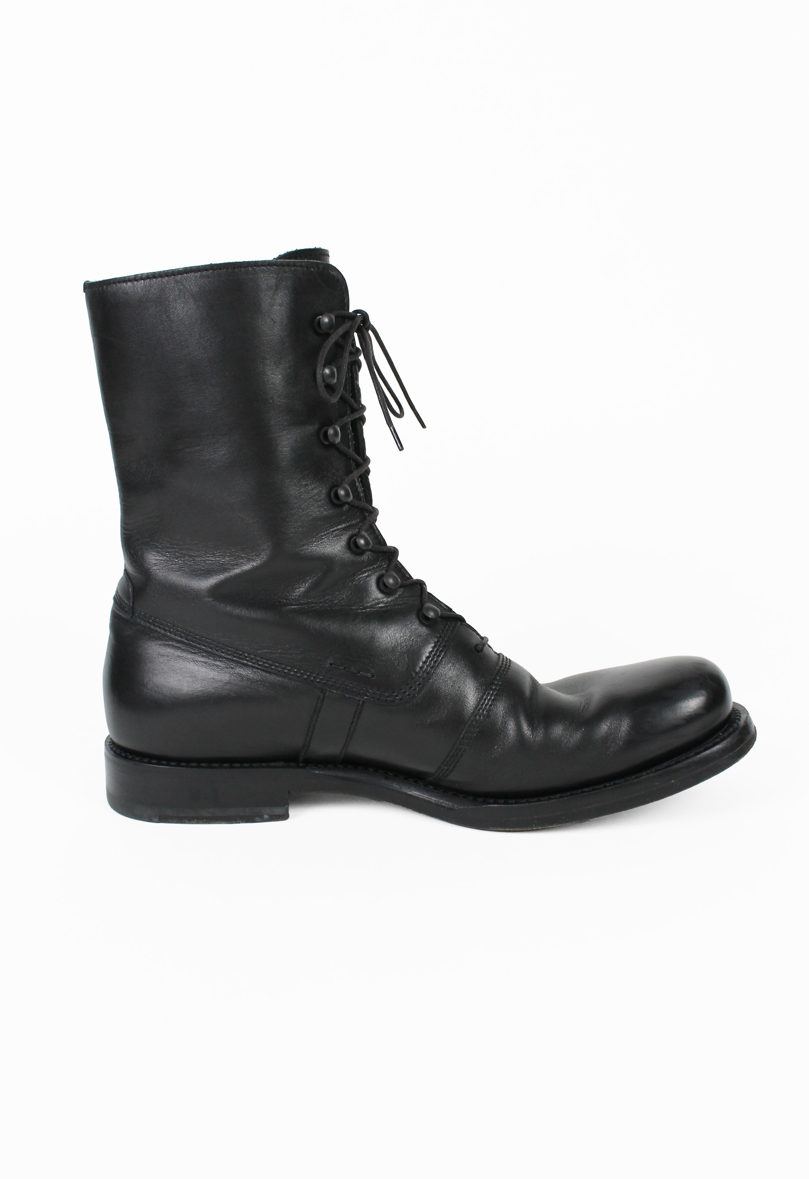JIL SANDER LACE UP LEATHER COMBAT BOOTS