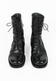 JIL SANDER LACE UP LEATHER COMBAT BOOTS