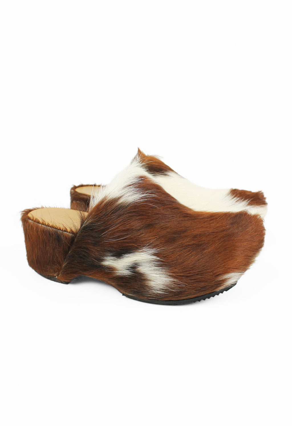 JIL SANDER PRE-FALL 2019 CALF HAIR CLOGS