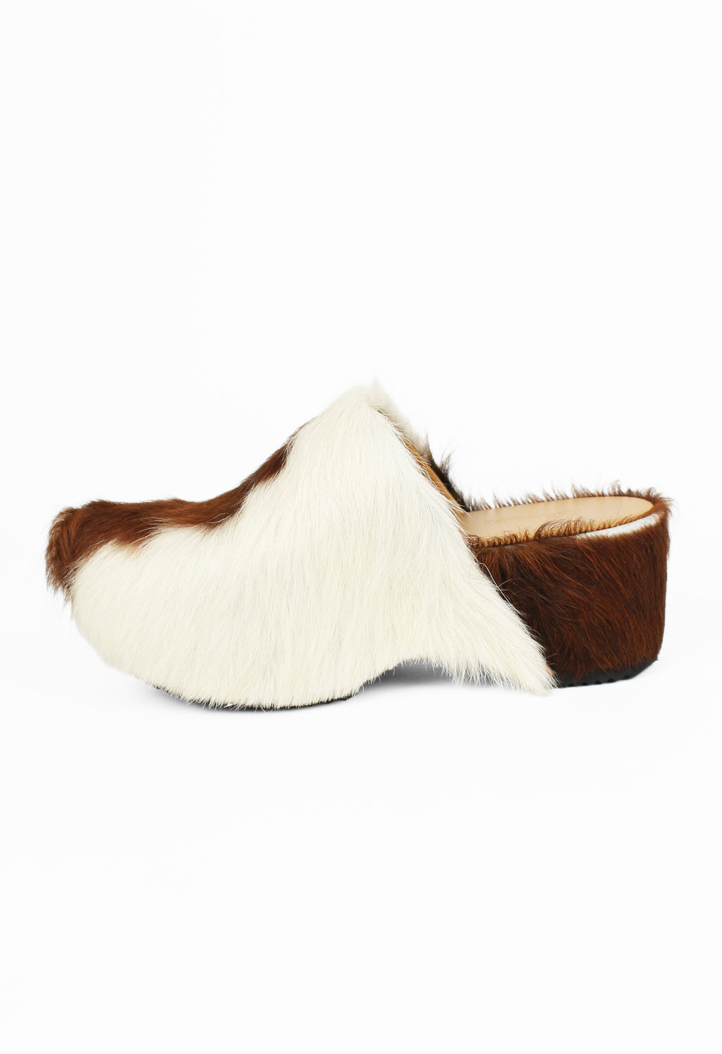 JIL SANDER PRE-FALL 2019 CALF HAIR CLOGS