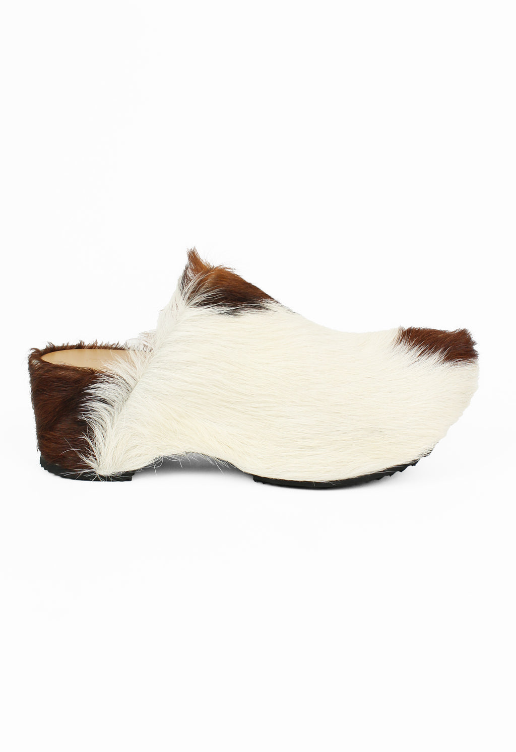 JIL SANDER PRE-FALL 2019 CALF HAIR CLOGS