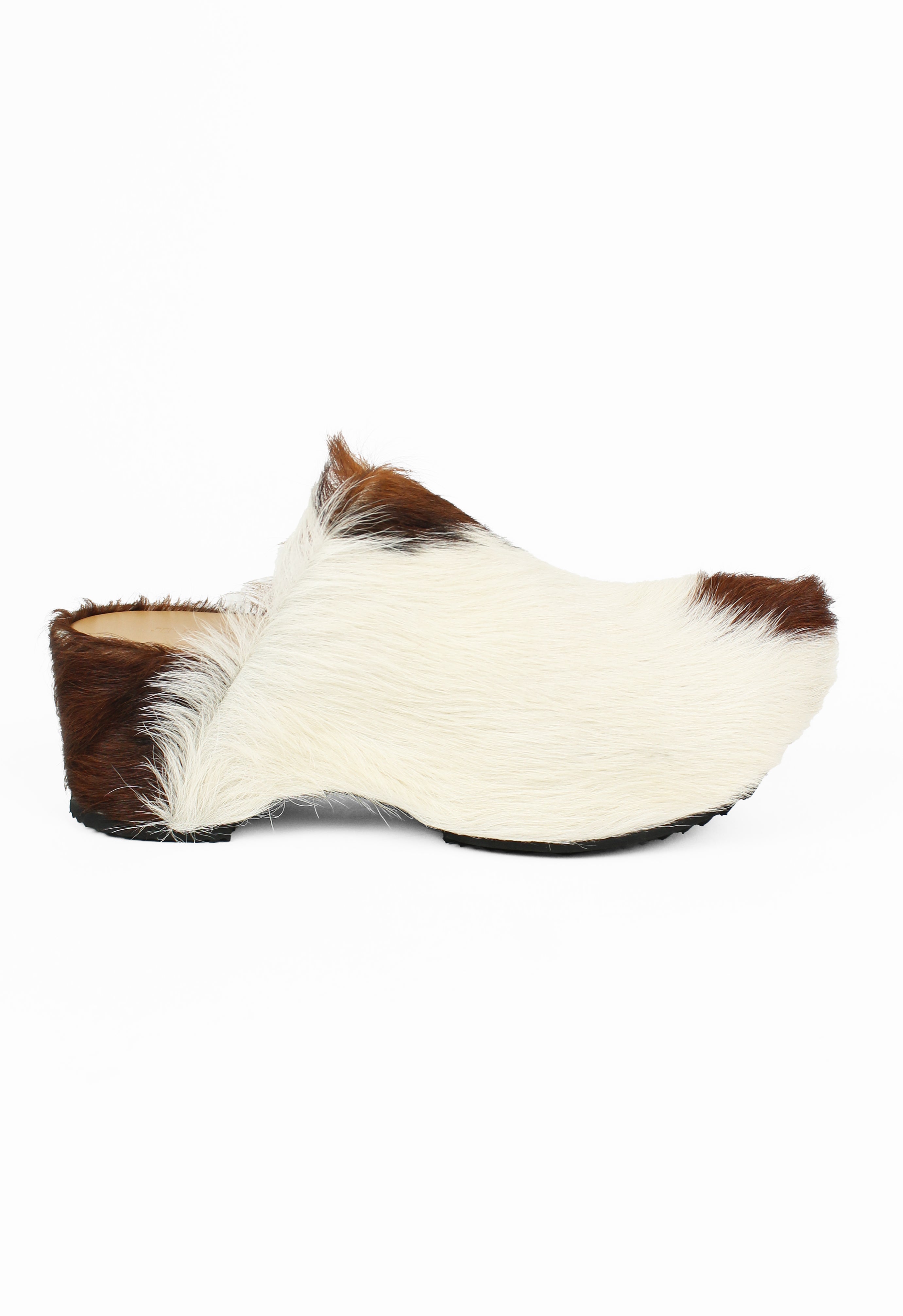 JIL SANDER PRE-FALL 2019 CALF HAIR CLOGS