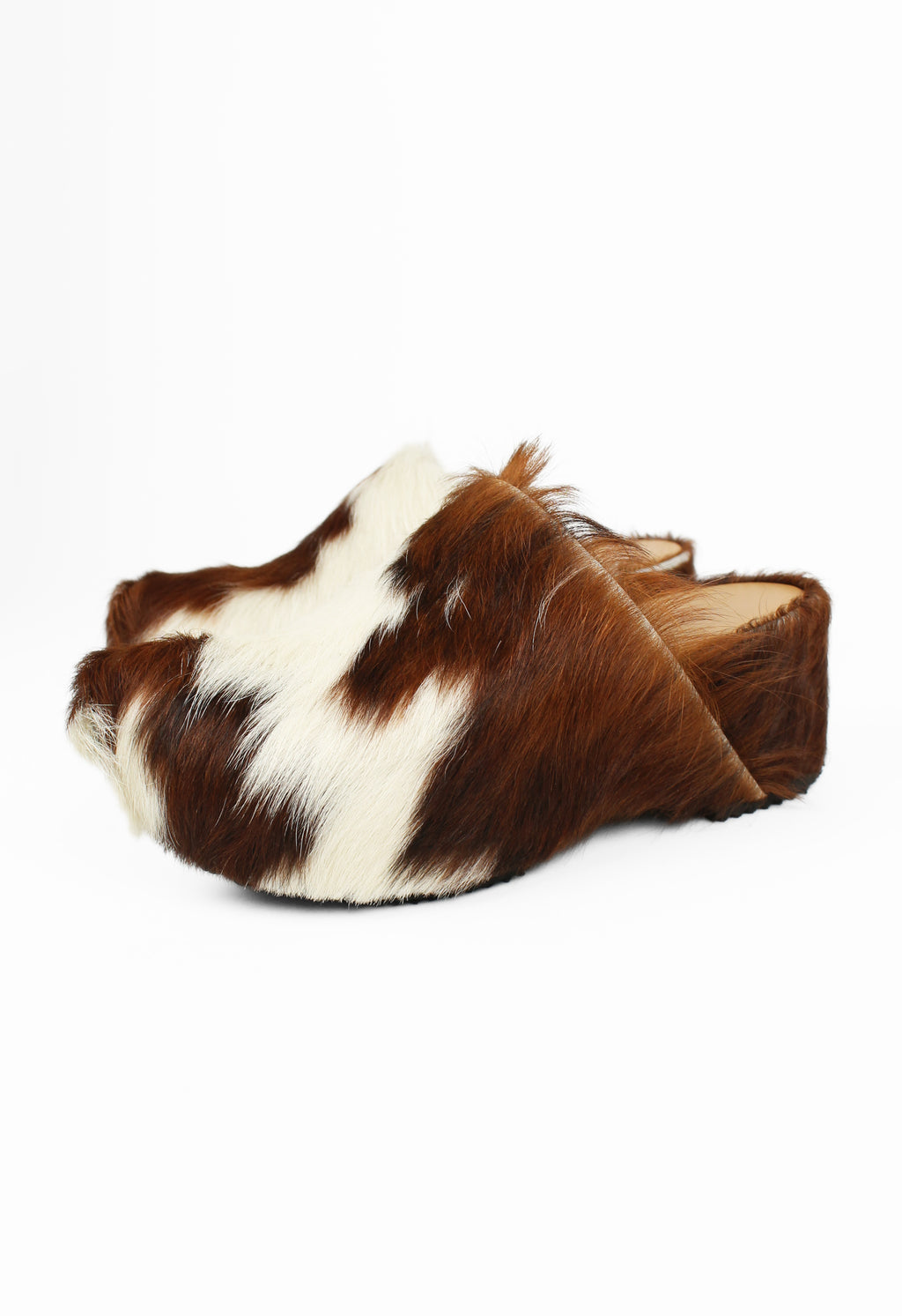 JIL SANDER PRE-FALL 2019 CALF HAIR CLOGS