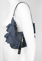 JIL SANDER SS 2003 DENIM CARGO SHOULDER BAG