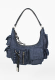 JIL SANDER SS 2003 DENIM CARGO SHOULDER BAG