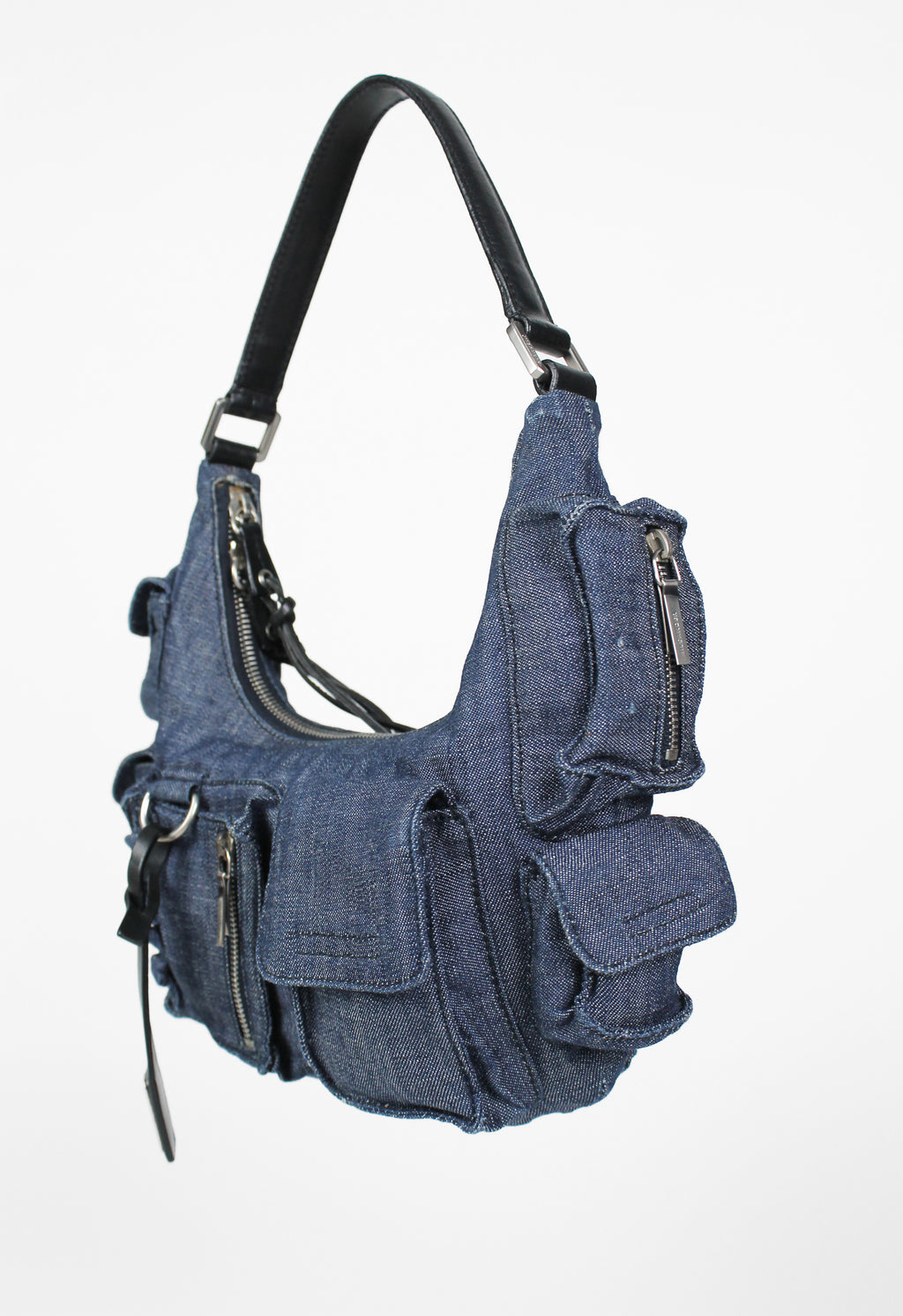 JIL SANDER SS 2003 DENIM CARGO SHOULDER BAG