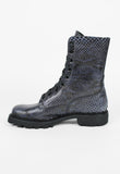 JIL SANDER SS 2012 BLUE PYTHON COMBAT BOOTS