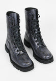 JIL SANDER SS 2012 BLUE PYTHON COMBAT BOOTS