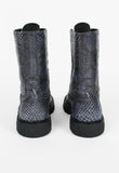 JIL SANDER SS 2012 BLUE PYTHON COMBAT BOOTS