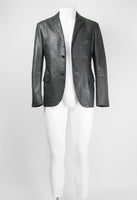 JIL SANDER SS 2012 CHARCOAL LEATHER JACKET