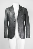 JIL SANDER SS 2012 CHARCOAL LEATHER JACKET