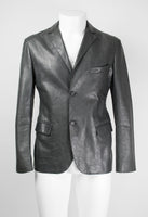 JIL SANDER SS 2012 CHARCOAL LEATHER JACKET