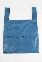 JIL SANDER SS 2012 XL BLUE LEATHER SHOPPER TOTE BAG