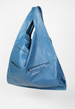 JIL SANDER SS 2012 XL BLUE LEATHER SHOPPER TOTE BAG