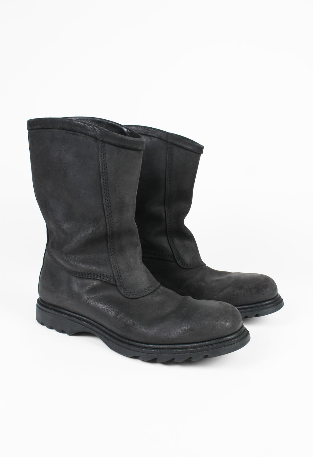 JIL SANDER WAXED BIKER BOOTS