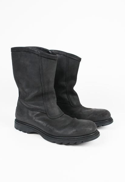 JIL SANDER WAXED BIKER BOOTS