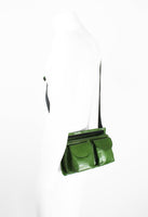 JIL SANDER GREEN LEATHER MULTI-POCKET CROSSBODY BAG