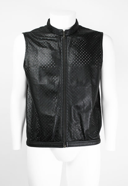 JIL SANDER SS 2000 PERFORATED LEATHER VEST