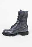 JIL SANDER SS 2012 BLUE PYTHON COMBAT BOOTS