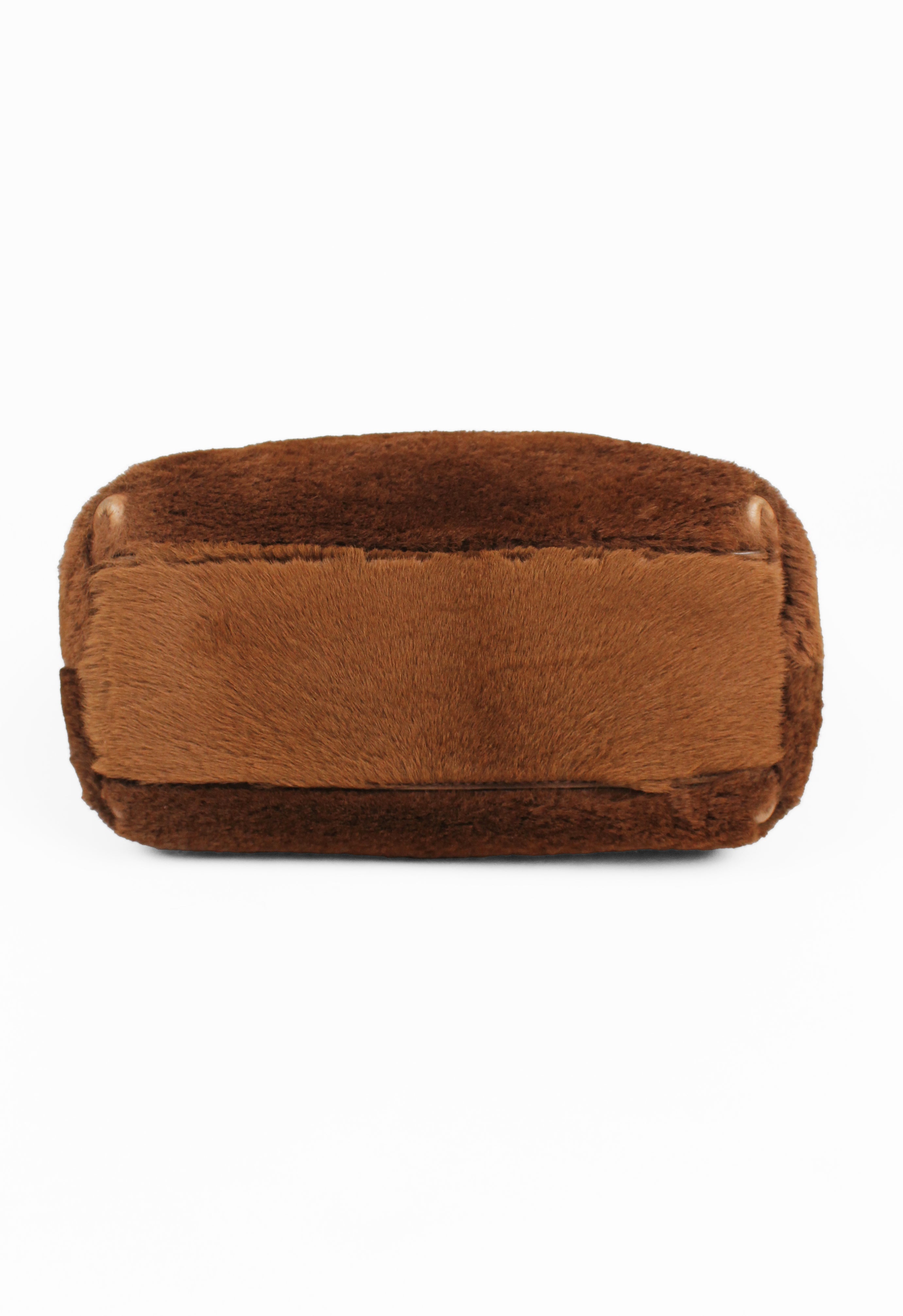 JIL SANDER BROWN SHEARLING SHOULDER BAG