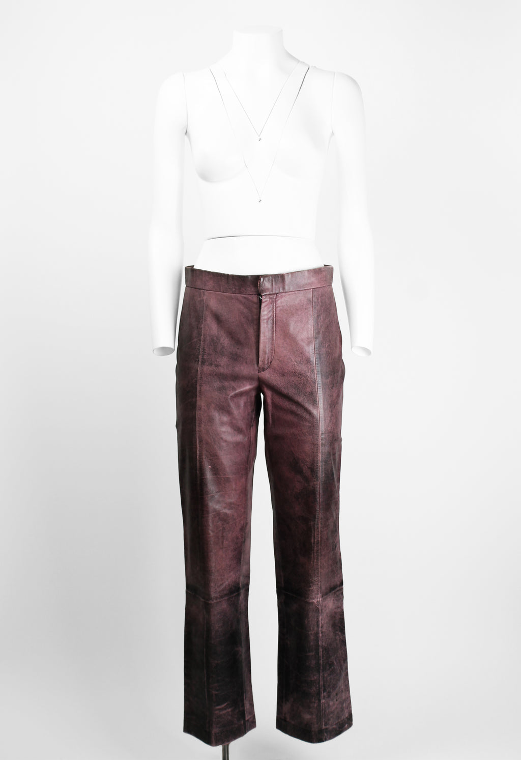JUNYA WATANABE FW 1996 CRACKED LEATHER TROUSERS
