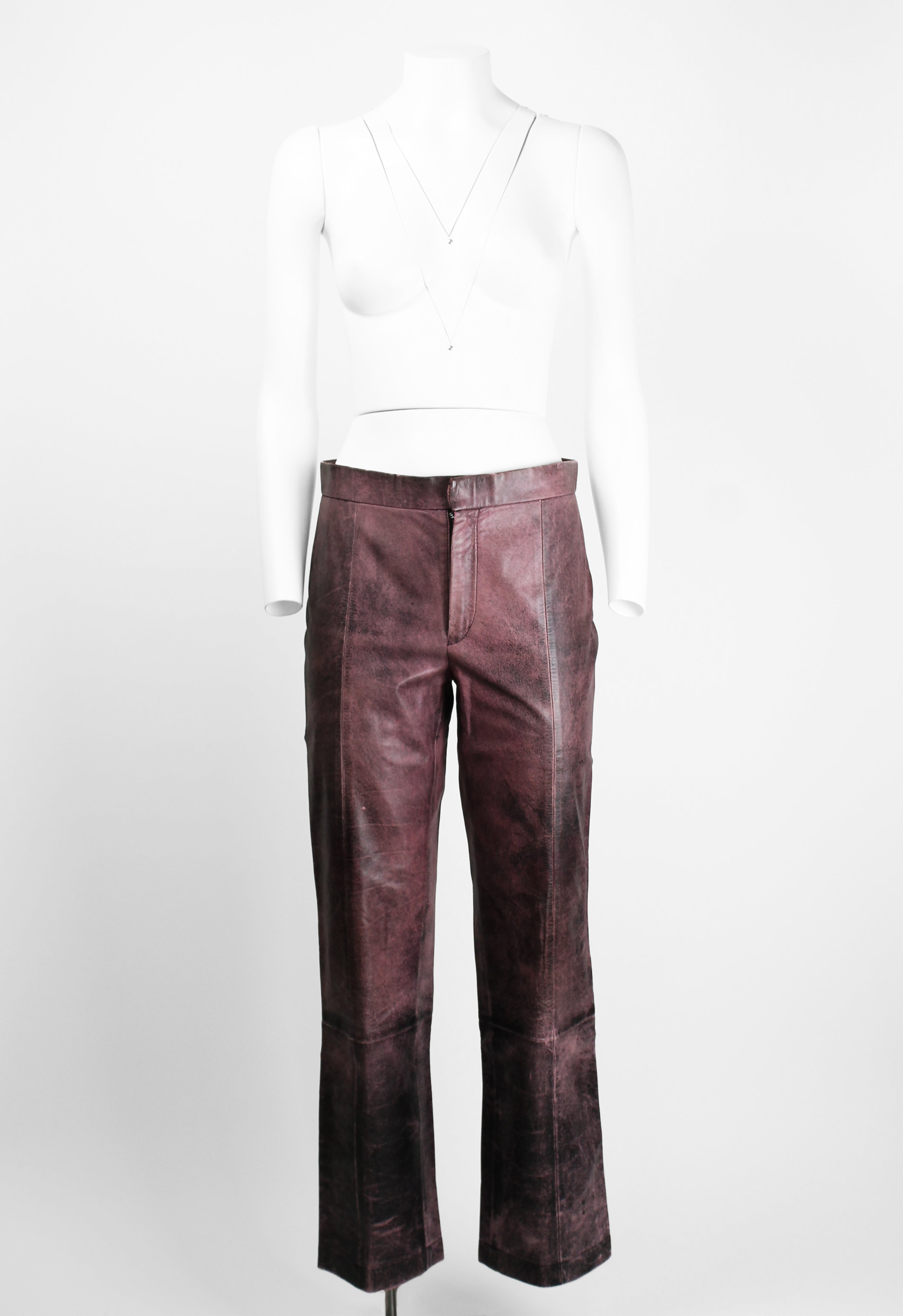 JUNYA WATANABE FW 1996 CRACKED LEATHER TROUSERS
