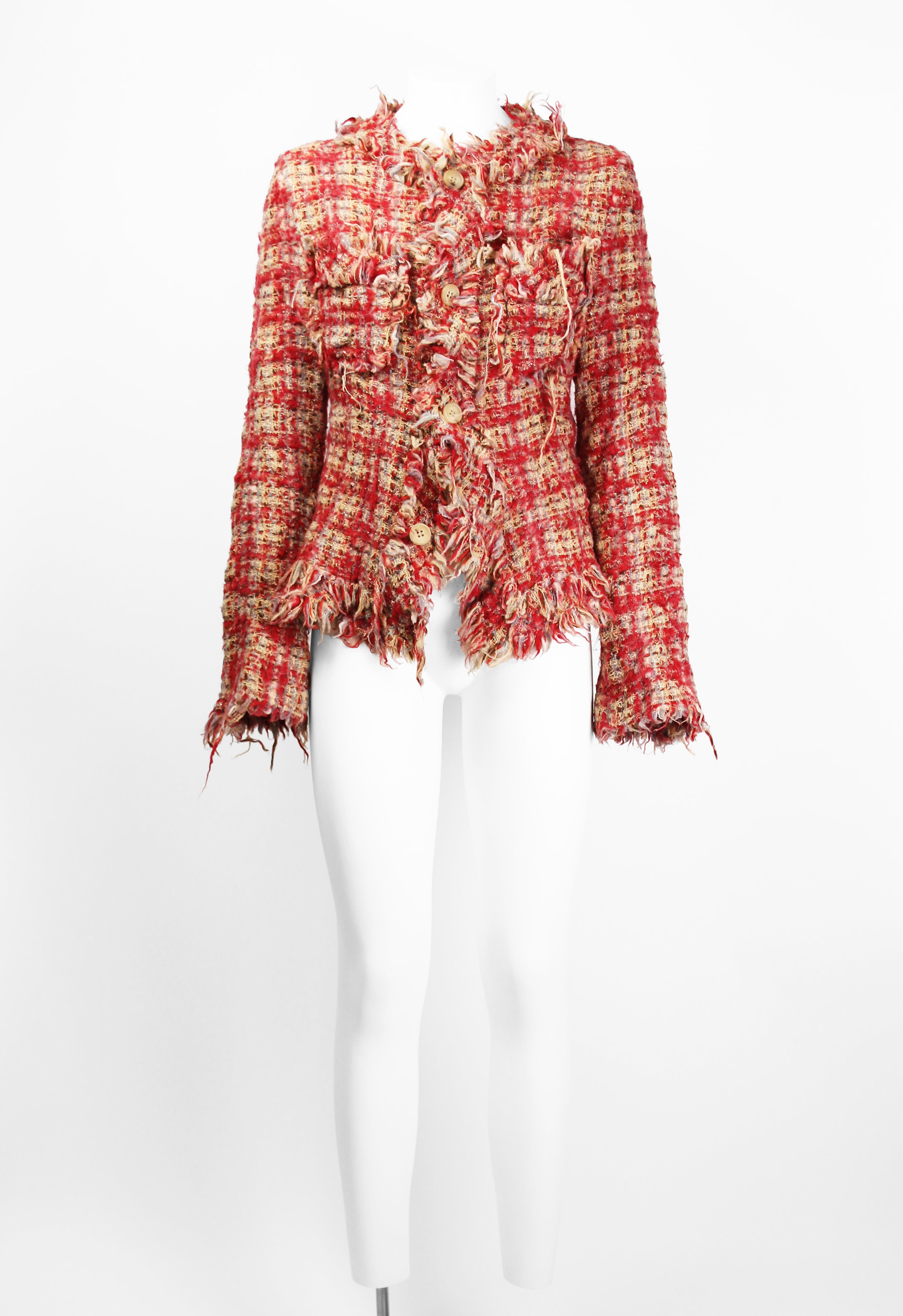 JUNYA WATANABE FW 2003 FRAYED TWEED JACKET