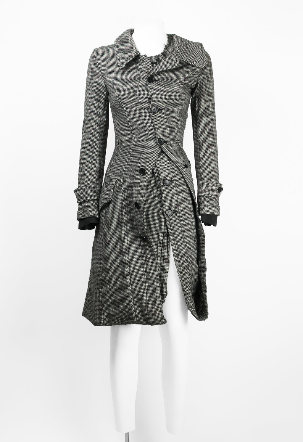 JUNYA WATANABE FW 2007 HOUNDSTOOTH TWISTED LAYERED COAT