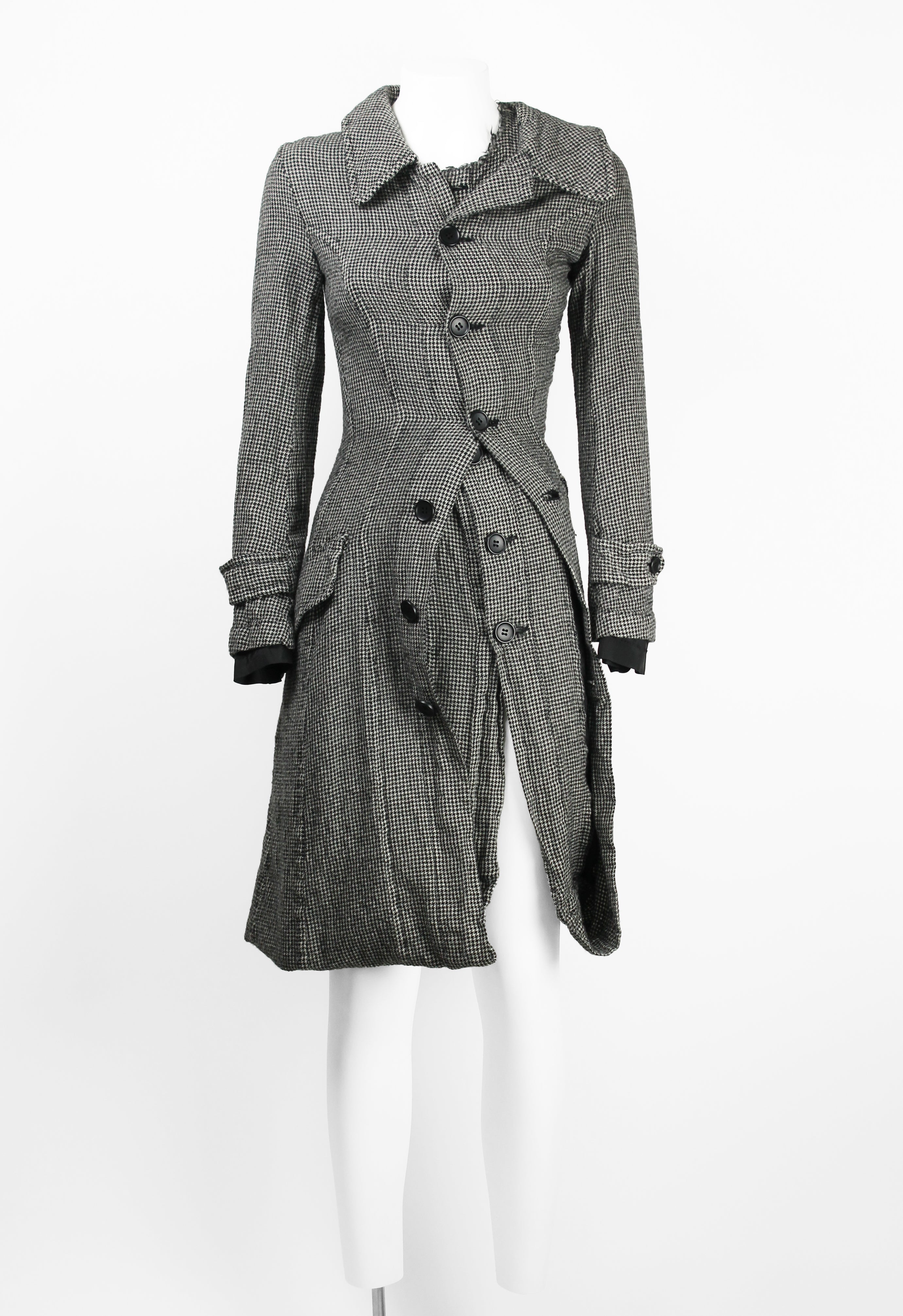 JUNYA WATANABE FW 2007 HOUNDSTOOTH TWISTED LAYERED COAT