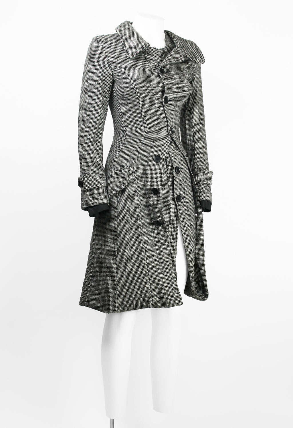 JUNYA WATANABE FW 2007 HOUNDSTOOTH TWISTED LAYERED COAT