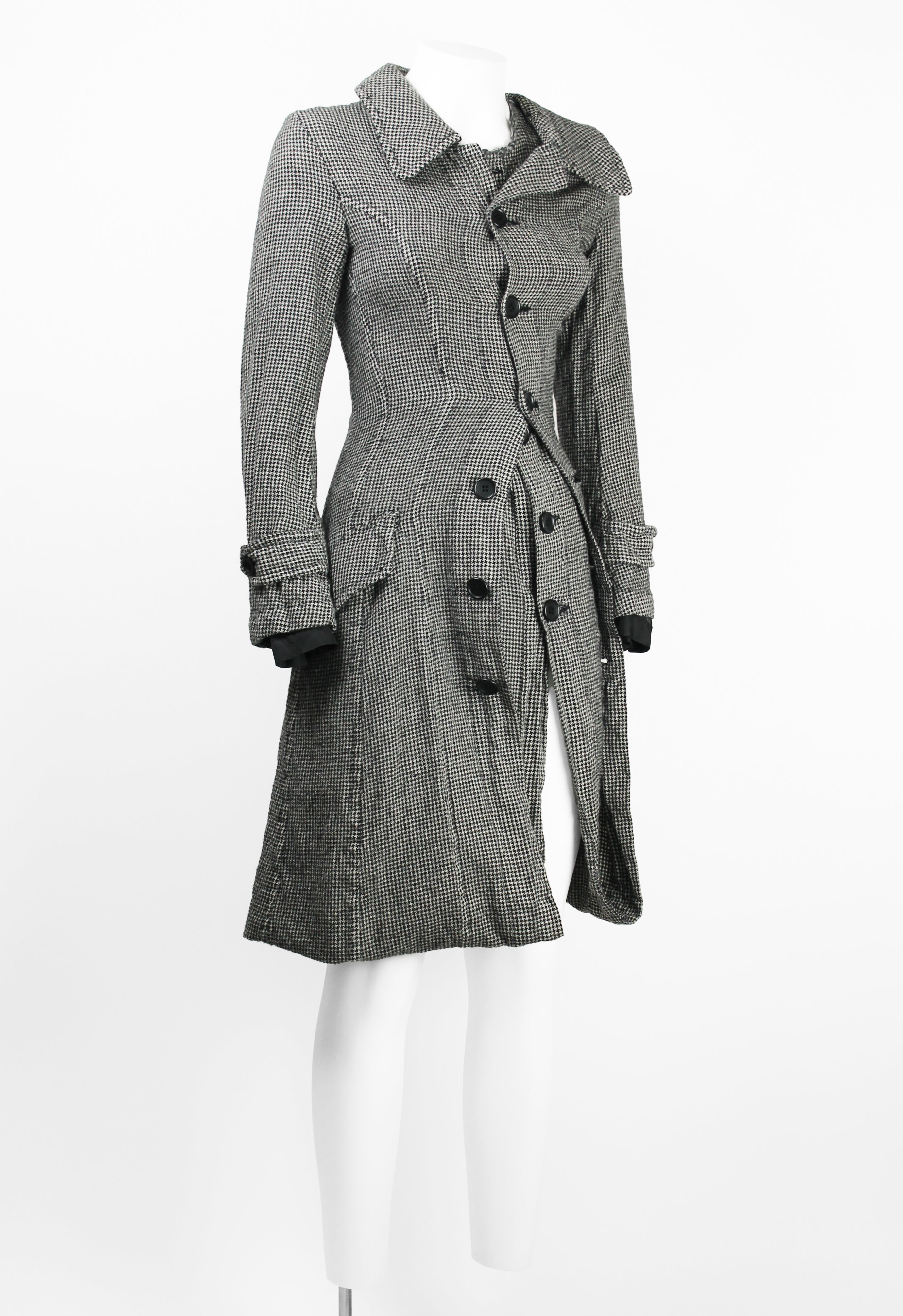 JUNYA WATANABE FW 2007 HOUNDSTOOTH TWISTED LAYERED COAT
