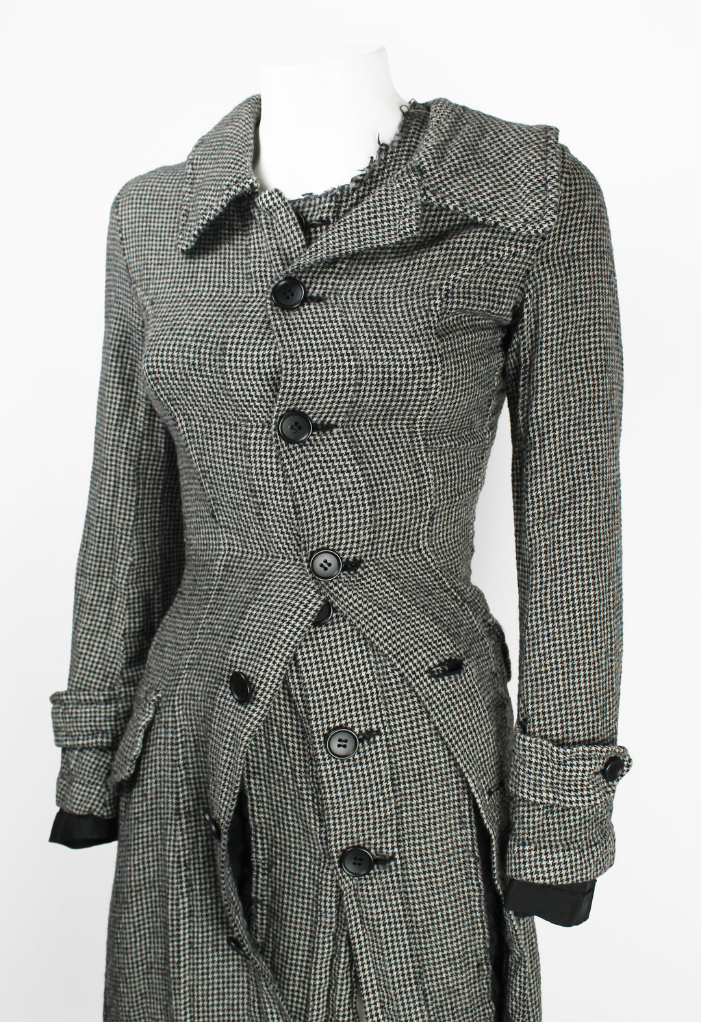 JUNYA WATANABE FW 2007 HOUNDSTOOTH TWISTED LAYERED COAT