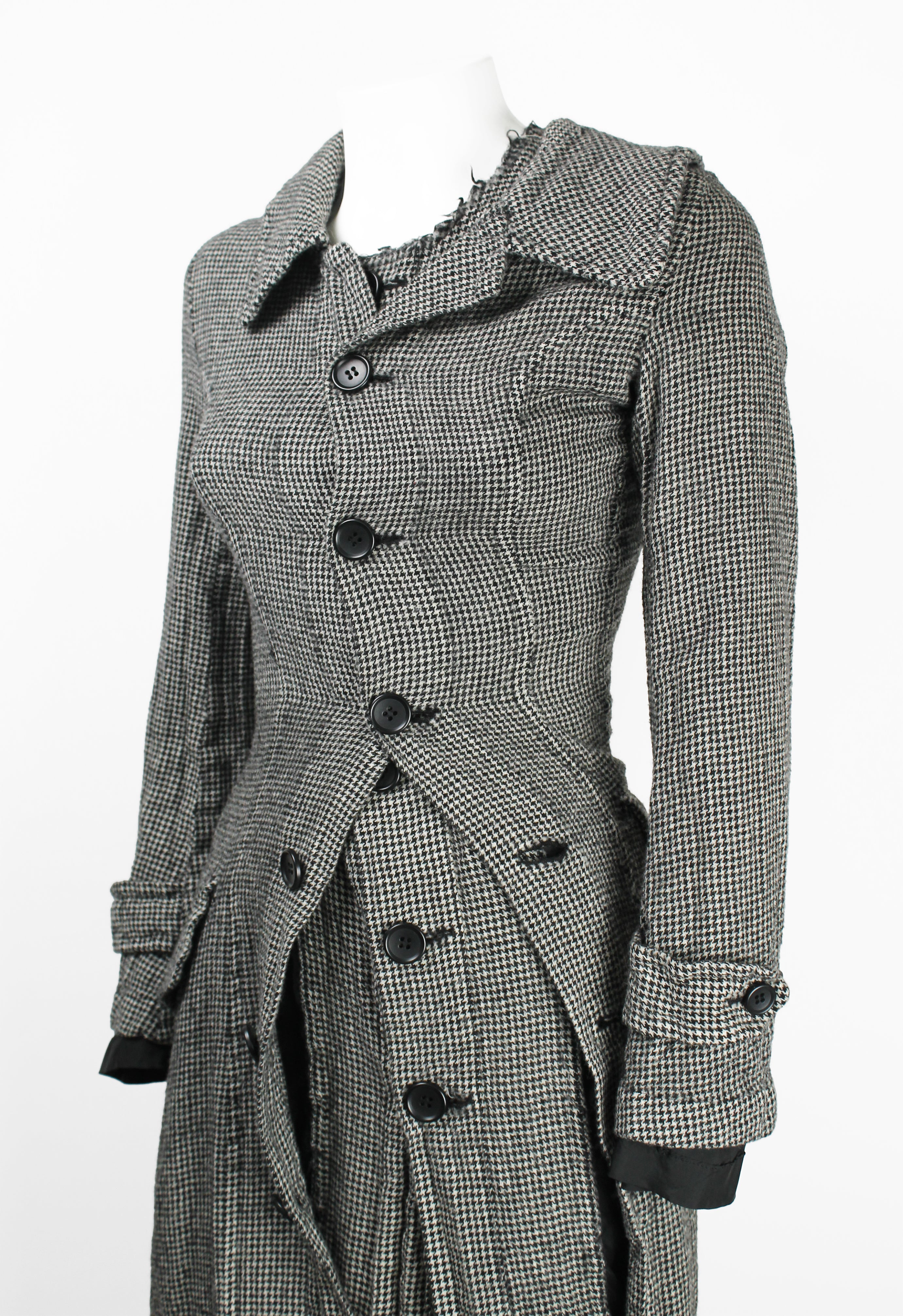 JUNYA WATANABE FW 2007 HOUNDSTOOTH TWISTED LAYERED COAT