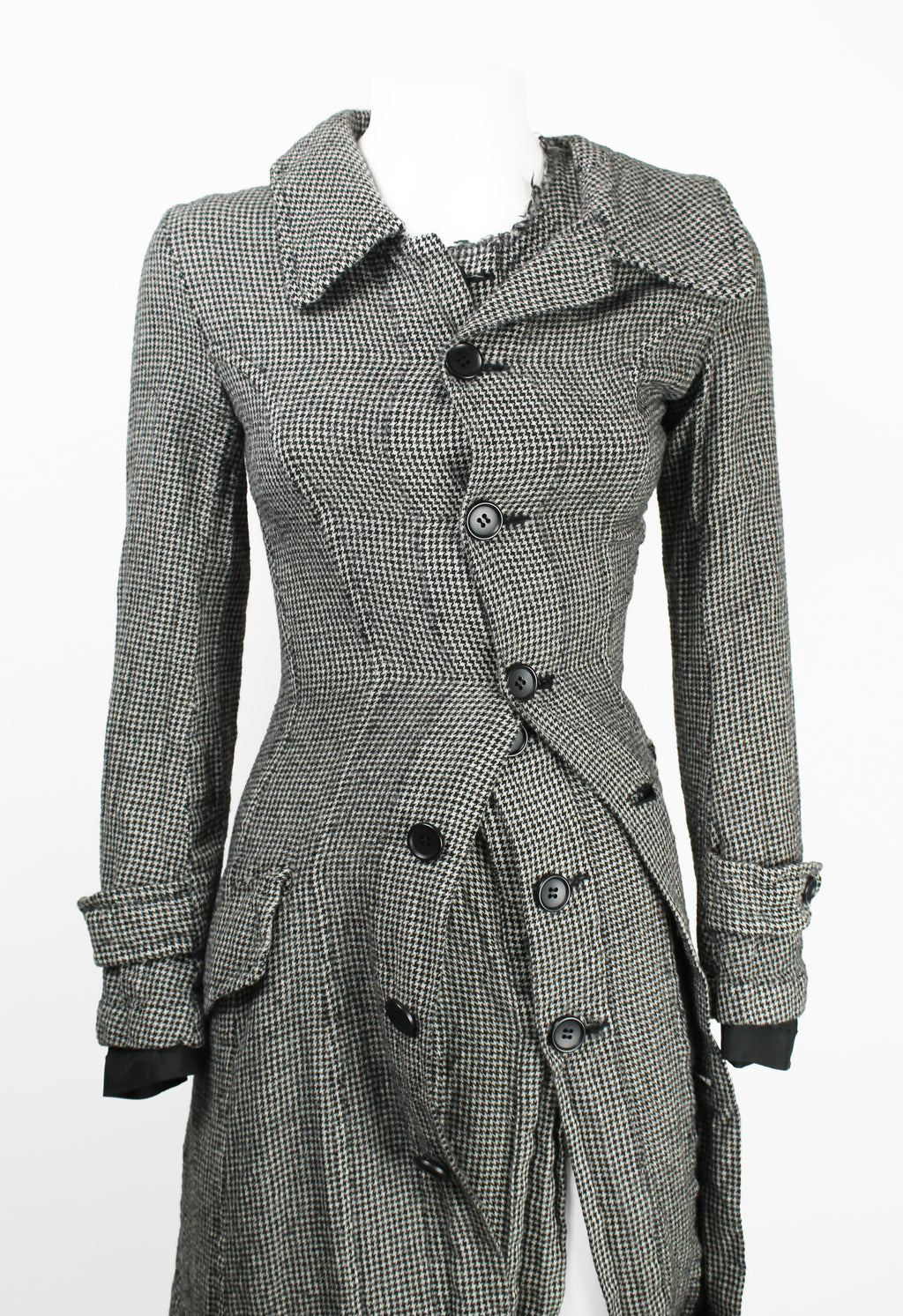 JUNYA WATANABE FW 2007 HOUNDSTOOTH TWISTED LAYERED COAT
