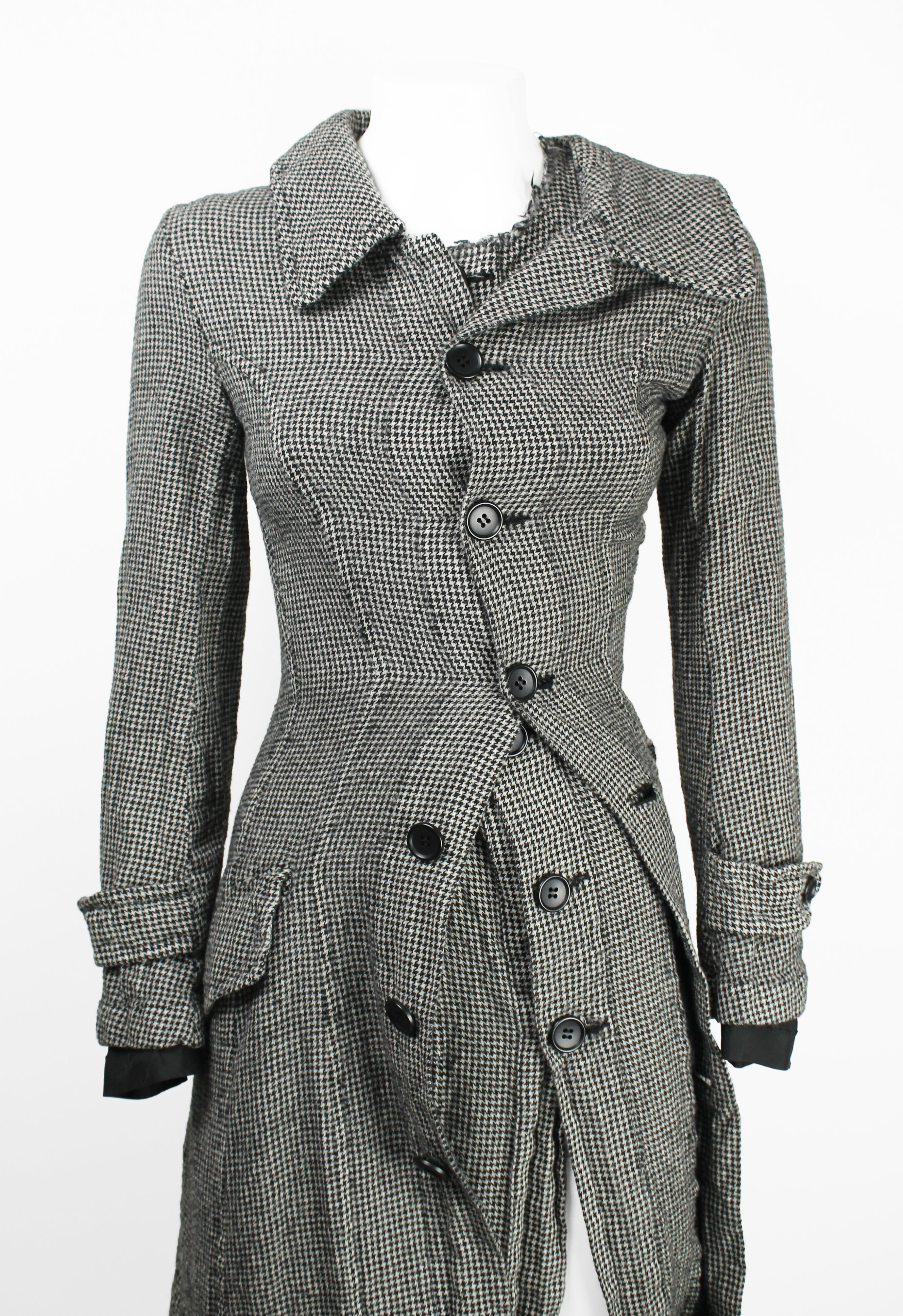 JUNYA WATANABE FW 2007 HOUNDSTOOTH TWISTED LAYERED COAT